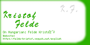 kristof felde business card